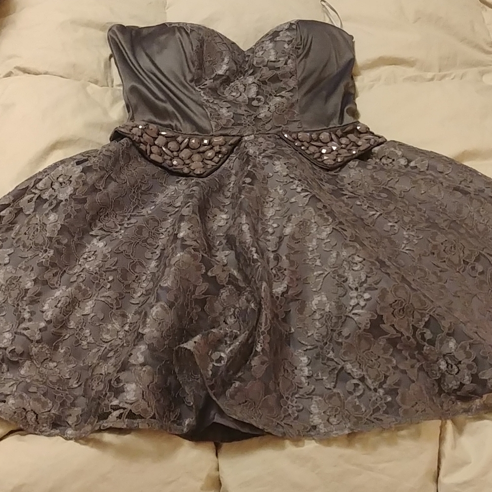 Floral lace mini dress